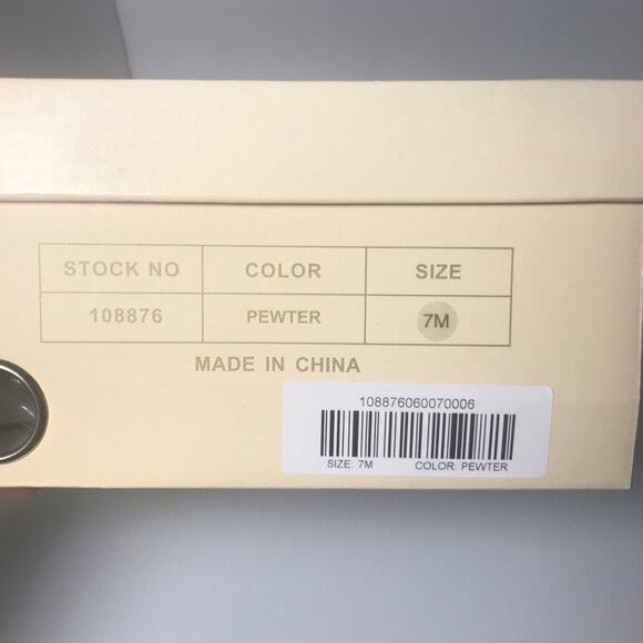 NWT Mariah Carey Pewter Leather Rhinestones 5" Stiletto Heel Pumps 7M - Picture 10 of 10